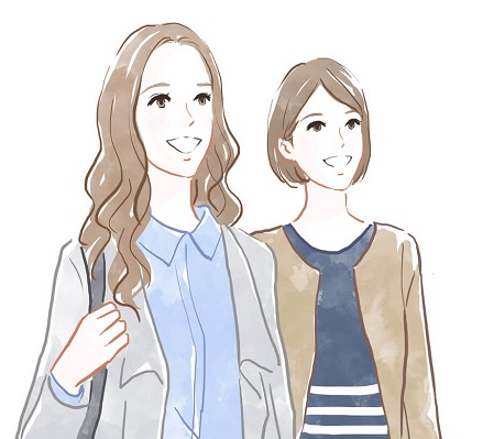 2人の女性のイラスト